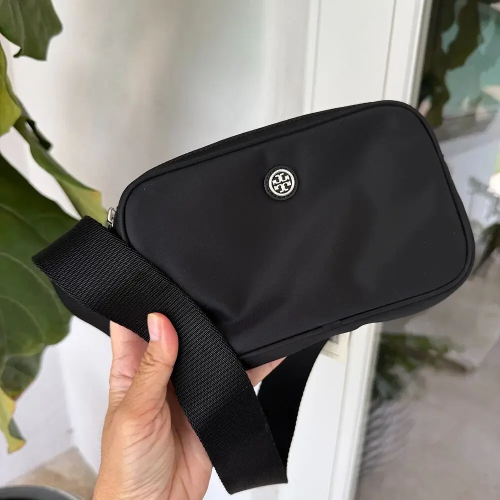 Authentic‼️Tory Burch Virginia Belt Bag 149530 Black Nylon